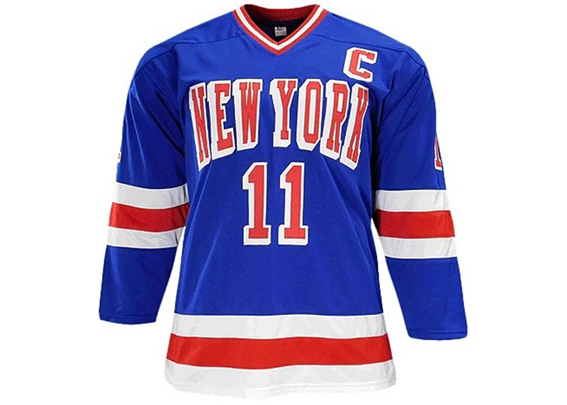 Mark Messier Signed New York Custom Blue Hockey Jersey JSA