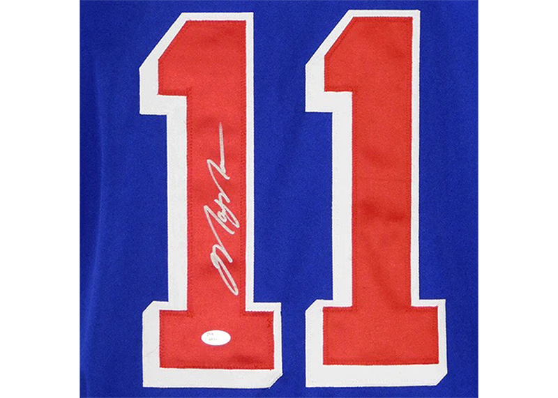 Mark Messier Signed New York Custom Blue Hockey Jersey JSA