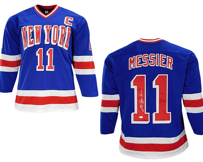 Mark Messier Signed New York Custom Blue Hockey Jersey JSA