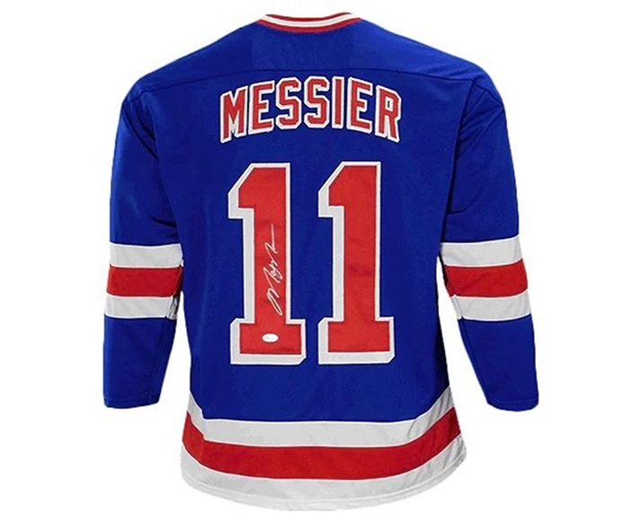 Mark Messier Signed New York Custom Blue Hockey Jersey JSA