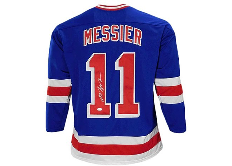 Mark Messier Signed New York Custom Blue Hockey Jersey JSA