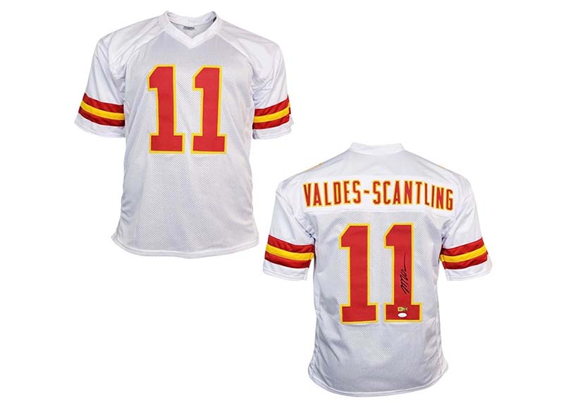 Marquez Valdes-Scantling Autographed Kansas City White Football Jersey JSA