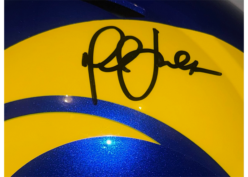 Marshall Faulk Signed Los Angeles Rams TB Full Size Replica Helmet JSA