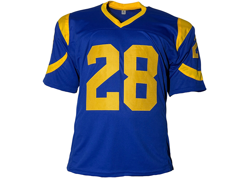Marshall Faulk Signed St. Louis Blue Football Jersey JSA
