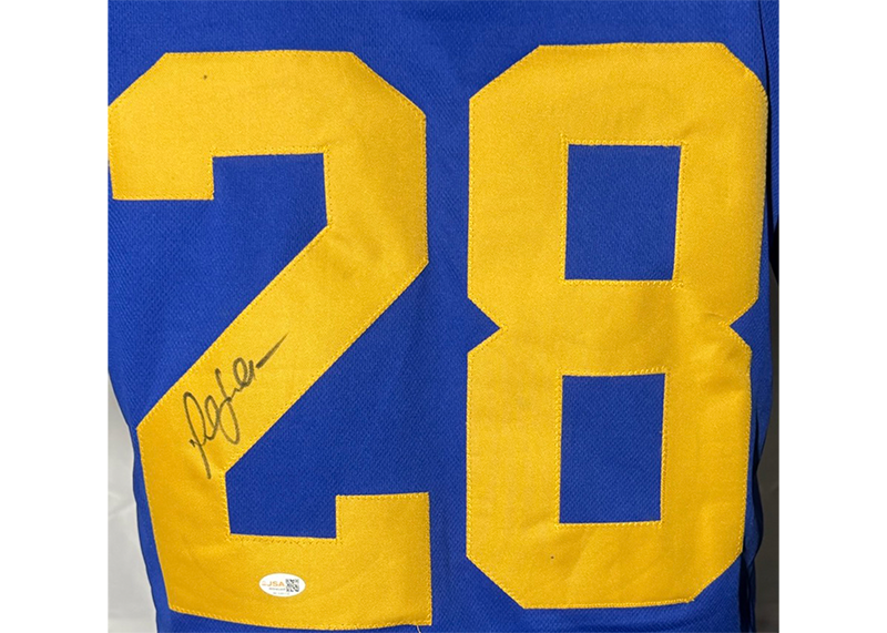 Marshall Faulk Signed St. Louis Blue Football Jersey JSA