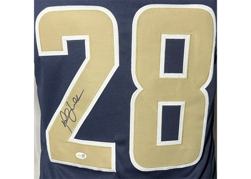 Marshall Faulk Signed St. Louis Blue Football Jersey JSA