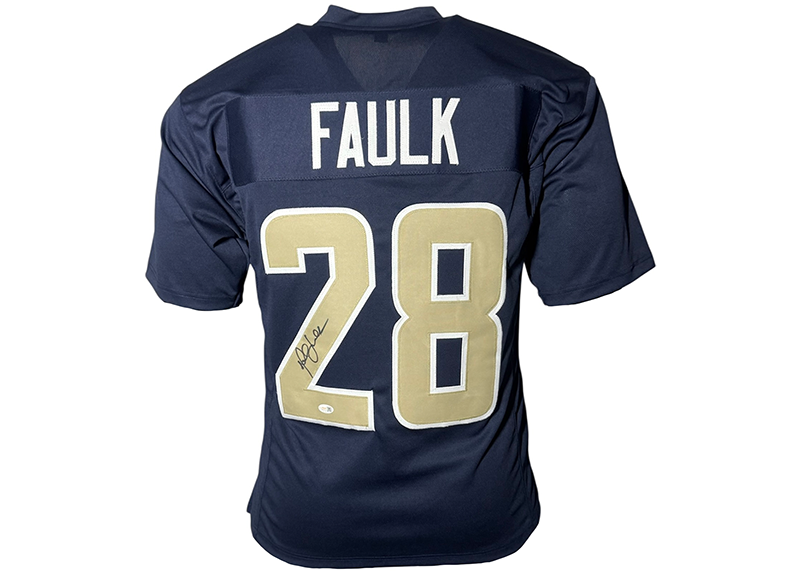 Marshall Faulk Signed St. Louis Blue Football Jersey JSA
