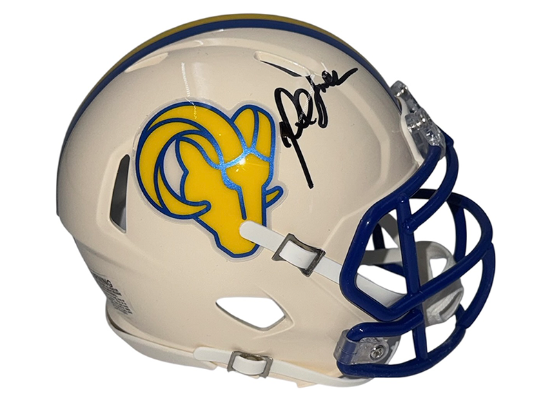 Marshall Faulk Signed St. Louis Rams Retro Mini Helmet JSA
