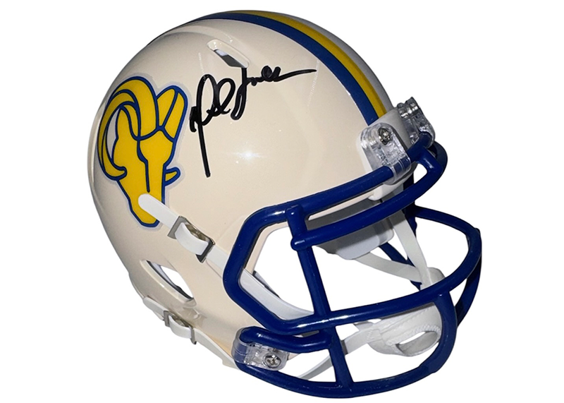 Marshall Faulk Signed St. Louis Rams Retro Mini Helmet JSA