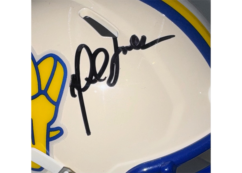 Marshall Faulk Signed St. Louis Rams Retro Mini Helmet JSA