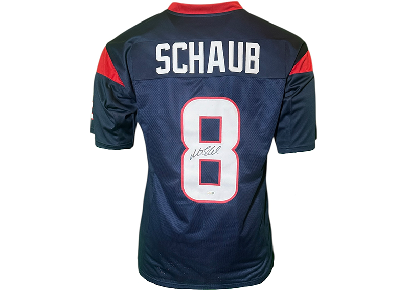 Matt Schaub Signed Houston Blue Football Jersey JSA