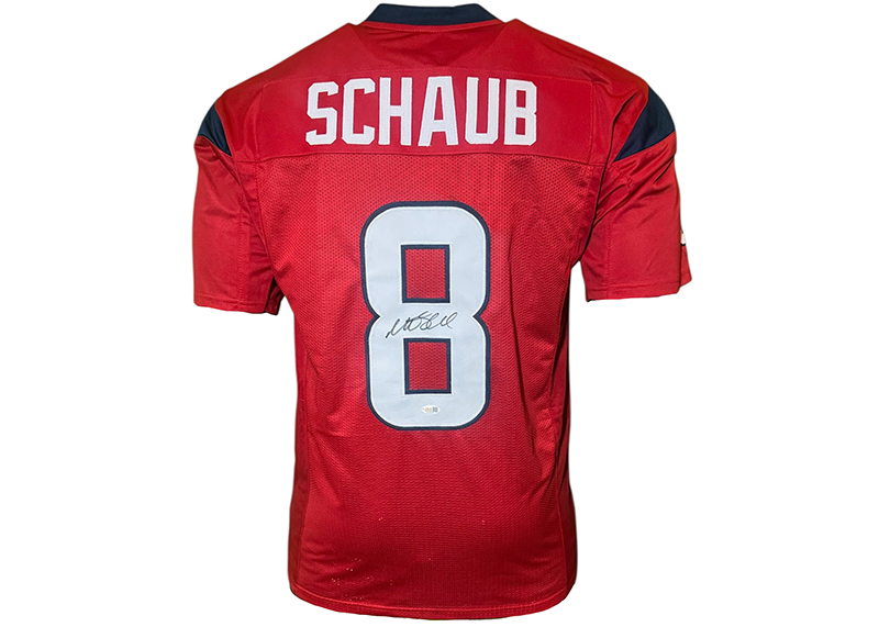 Matt Schaub Signed Houston Red Football Jersey JSA