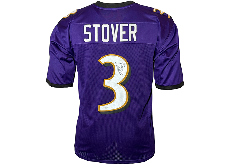 Matt Stover Signed Baltimore Purple Football Jersey JSA