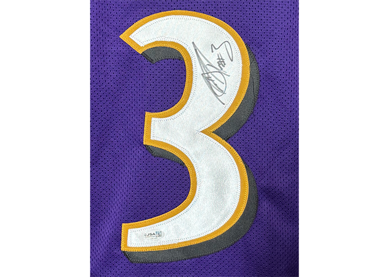 Matt Stover Signed Baltimore Purple Football Jersey JSA