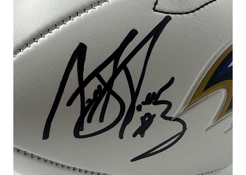 Matt Stover Signed Baltimore Ravens Logo Football JSA
