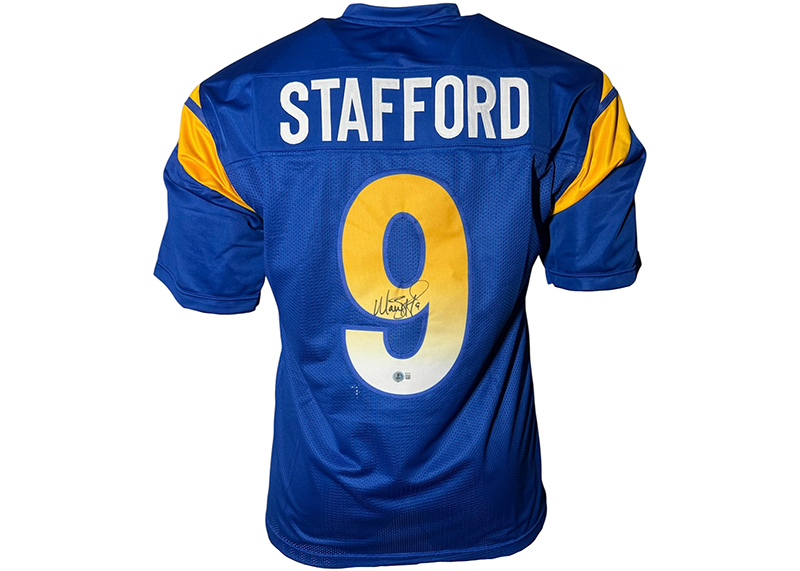 Matthew Stafford Signed Los Angeles Blue Football Jersey Beckett