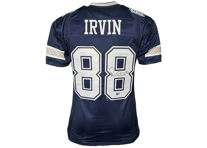 Michael Irvin Signed Dallas Blue Football Jersey Beckett