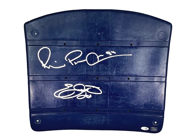 Michael Irvin and Emmitt Smith Signed Texas Stadium Seatback JSA