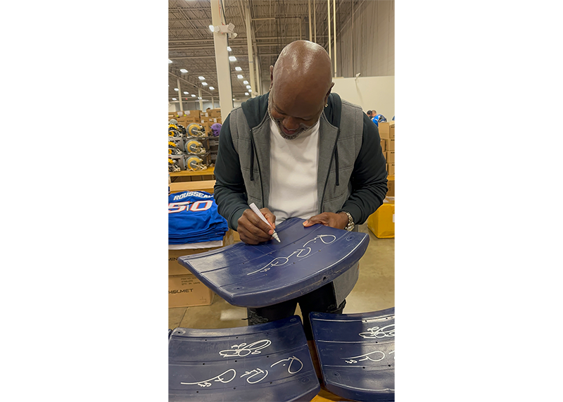 Michael Irvin and Emmitt Smith Signed Texas Stadium Seatback JSA