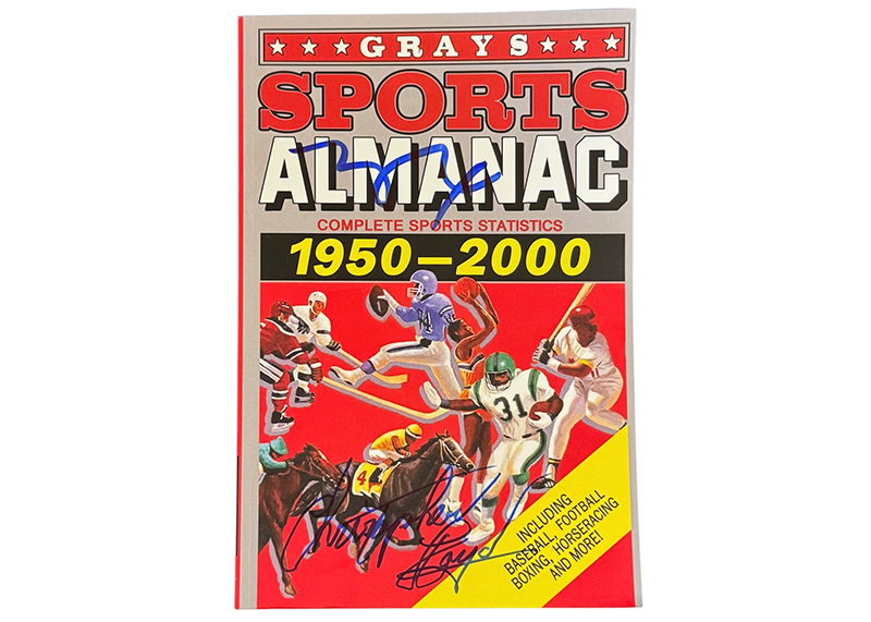 Michael J. Fox Christopher Lloyd Signed Back to the Future Grays Sports Almanac JSA