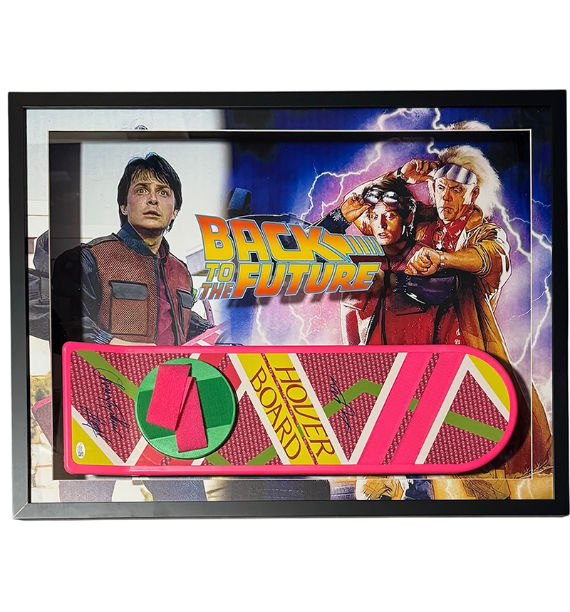 Michael J Fox Christopher Lloyd Signed Back to the Future Hoverboard JSA Framed