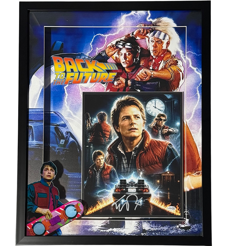 Michael J Fox Signed Back to the Future 16x20 Photo 3D Light Up Frame JSA