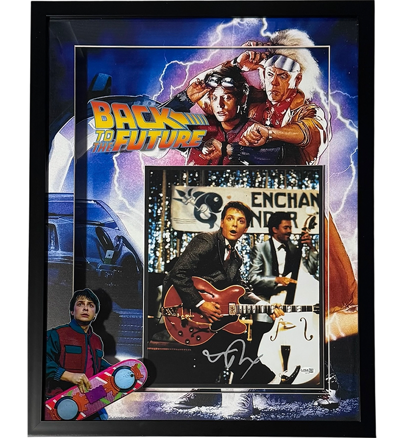 Michael J Fox Signed Back to the Future Johnny B Goode Photo 3D LED Frame JSA