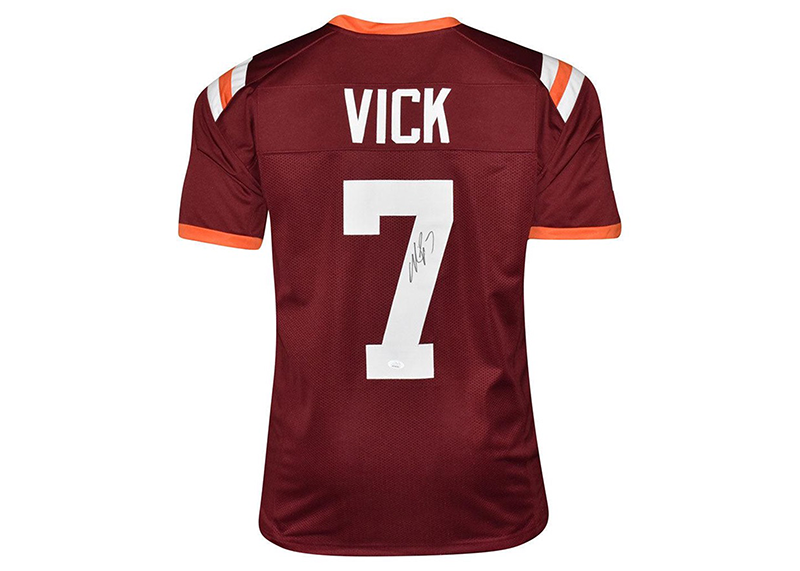Michael Vick Signed College Maroon Football Jersey JSA