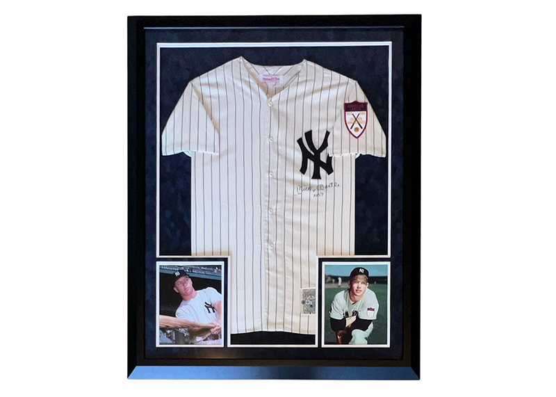 Mickey Mantle Signed New York Yankees Framed Jersey “No. 7” Inscription – Beckett