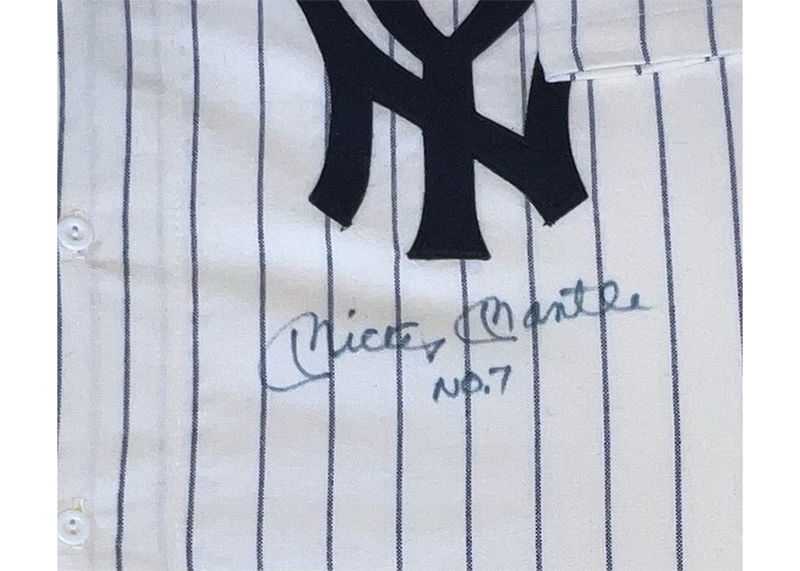 Mickey Mantle Signed New York Yankees Framed Jersey “No. 7” Inscription – Beckett