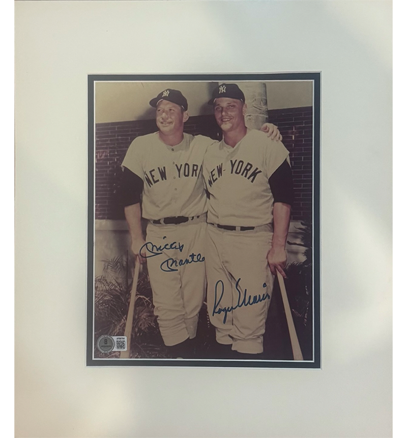 Mickey Mantle & Roger Maris Dual Signed New York Yankees Photo Beckett