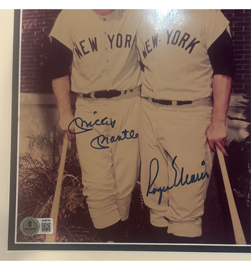 Mickey Mantle & Roger Maris Dual Signed New York Yankees Photo Beckett