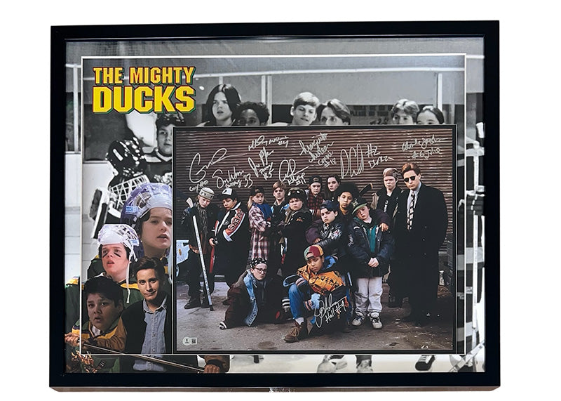 Mighty Ducks Cast Signed 9x 31.5x24.5 LED Framed Photo Beckett