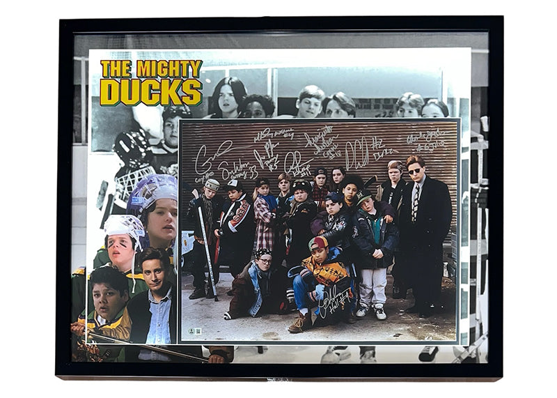 Mighty Ducks Cast Signed 9x 31.5x24.5 LED Framed Photo Beckett