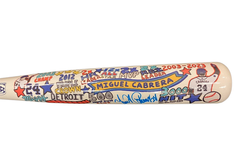 Miguel Cabrera Signed Carter X Hydro Dipped White Maple Retirement Bat