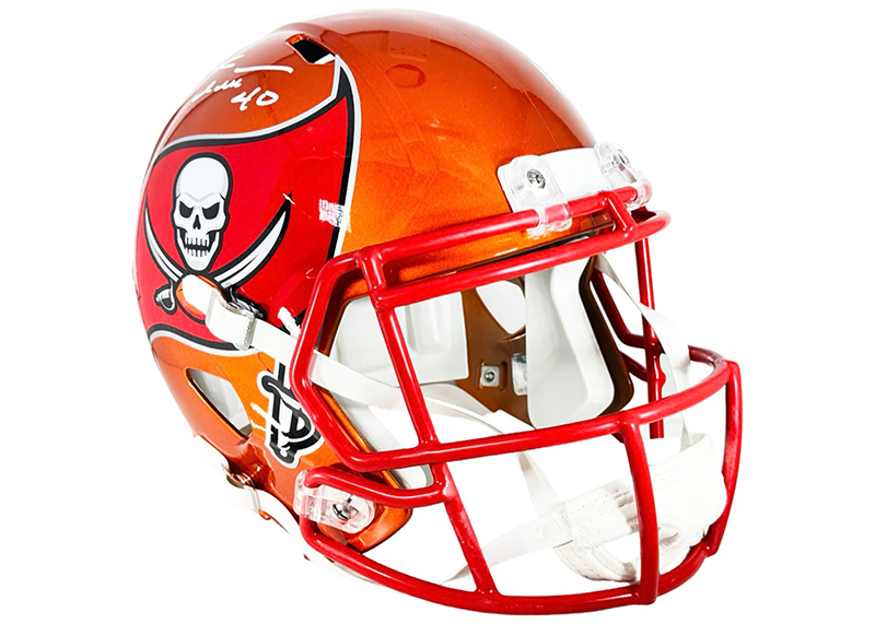 Mike Alstott Signed Tampa Bay Buccaneers Flash Full-Size Replica Football Helmet (Beckett)