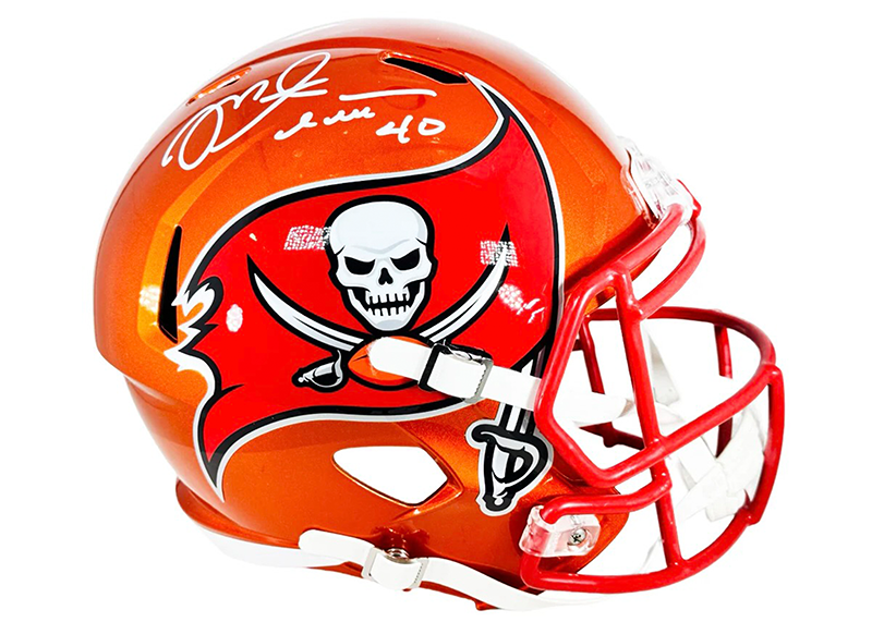 Mike Alstott Signed Tampa Bay Buccaneers Flash Full-Size Replica Football Helmet (Beckett)
