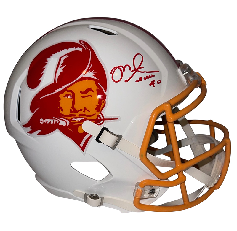 Mike Alstott Signed Tampa Bay Buccaneers Full Size Throwback Helmet Beckett