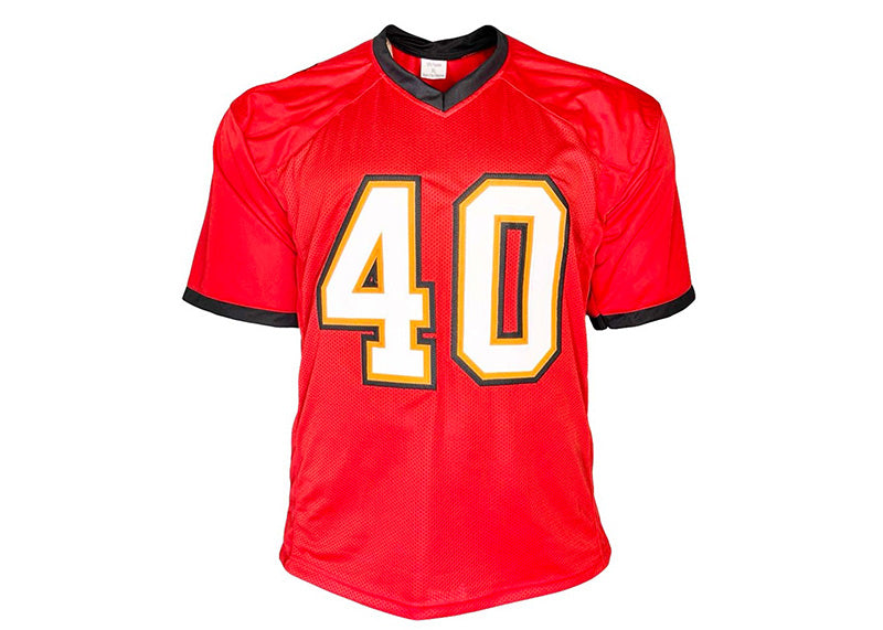 Mike Alstott Signed Tampa Bay Red Football Jersey (Beckett)