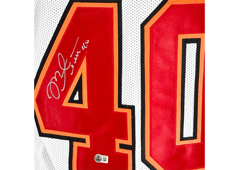 Mike Alstott Signed Tampa Bay White Football Jersey (Beckett)