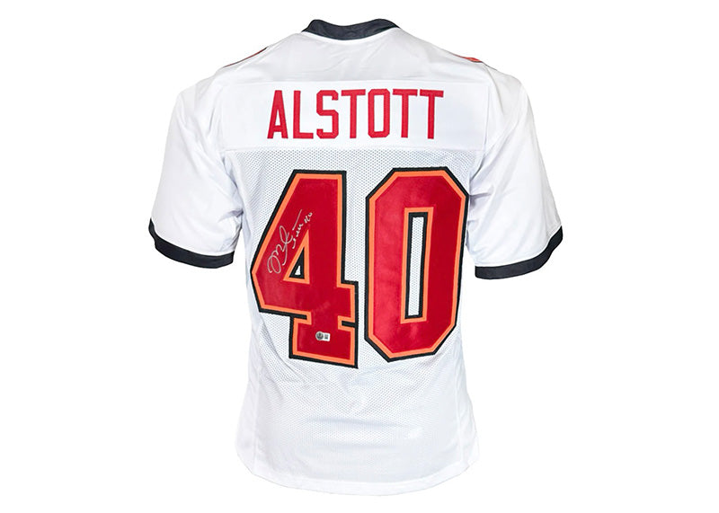Mike Alstott Signed Tampa Bay White Football Jersey (Beckett)