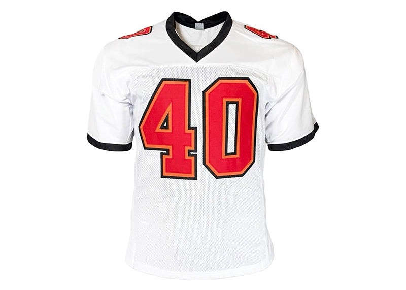 Mike Alstott Signed Tampa Bay White Football Jersey (Beckett)