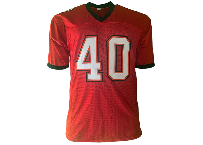 Mike Alstott Unsigned Tampa Bay Red Football Jersey
