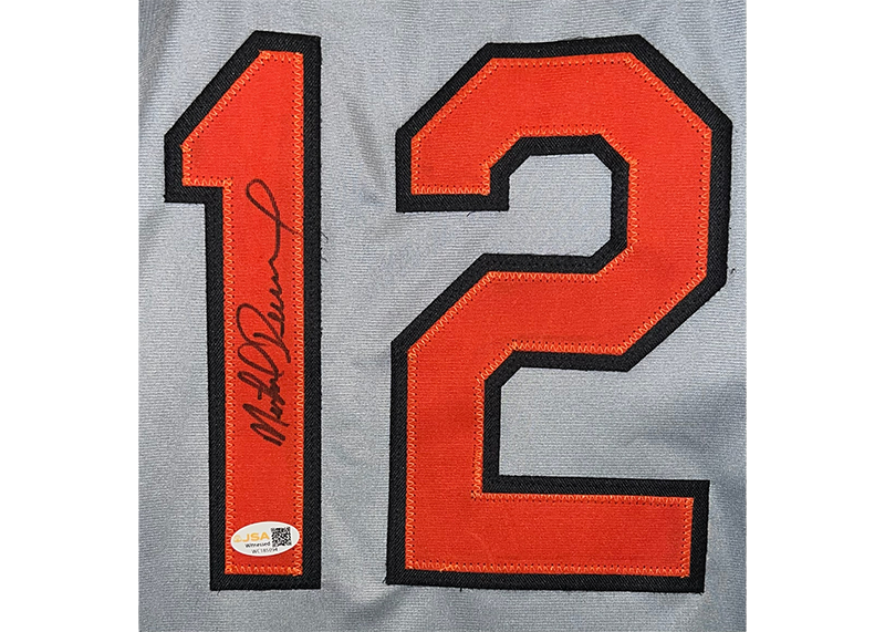Mike Devereaux Signed Atlanta Gray Baseball Jersey JSA