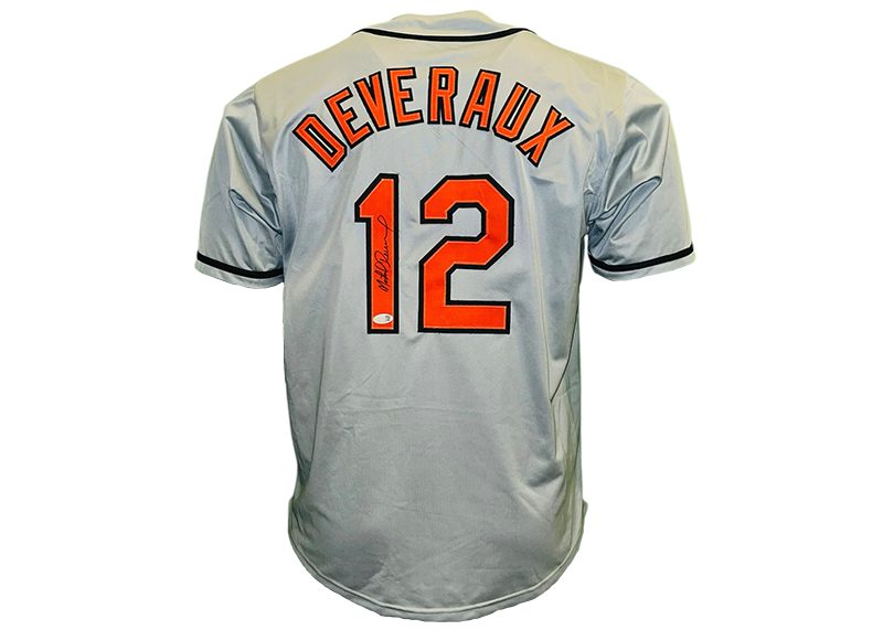 Mike Devereaux Signed Atlanta Gray Baseball Jersey JSA