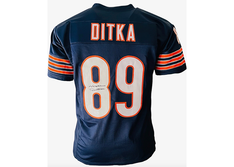 Mike Ditka Autographed Navy Custom Football Jersey JSA