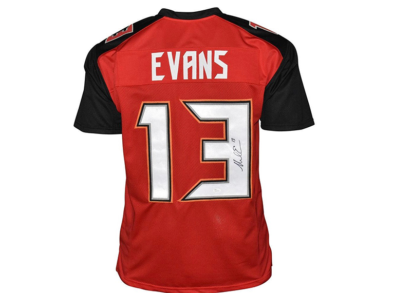 Mike Evans Signed Custom Red Football Jersey (JSA)