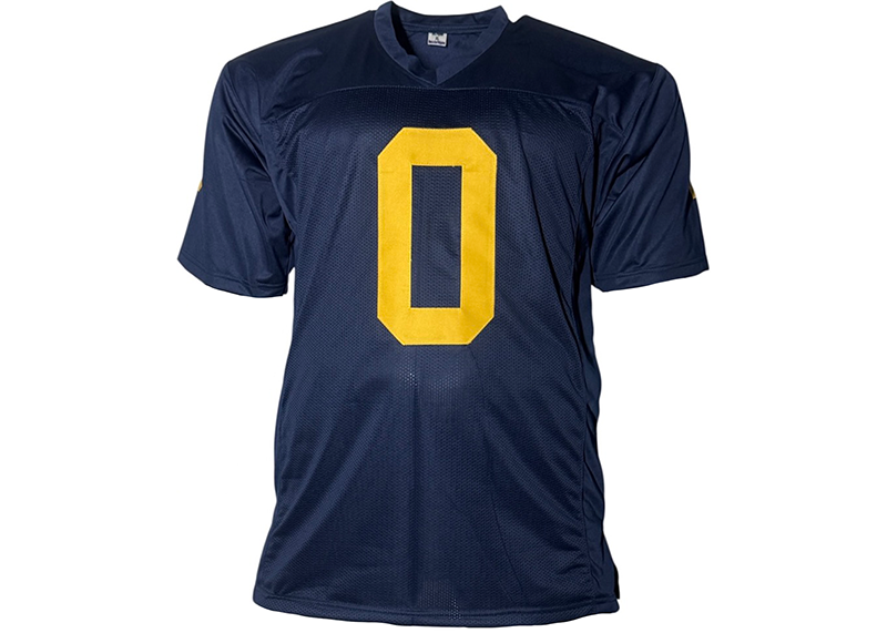 Mike Sainristil Signed Michigan Blue Football Jersey Beckett