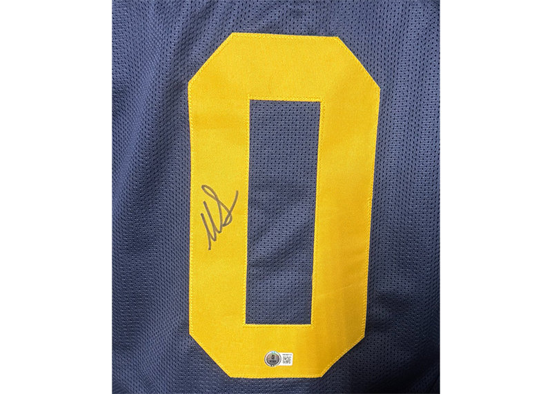 Mike Sainristil Signed Michigan Blue Football Jersey Beckett