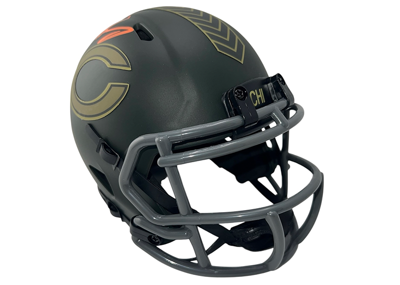 Mike Singletary Signed Chicago Bears Salute To Service Mini Football Helmet Beckett